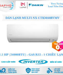 Dàn lạnh treo tường CTXM60RVMV, 2.5HP, 2 chiều - Lạnh/Sưởi, Daikin Inverter